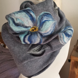 Komin wełniany szary  tuba