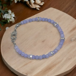 Subtelna bransoletka z niebieskiego Chalcedonu