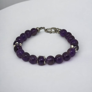 Ciekawa bransoletka z czystych Ametystów