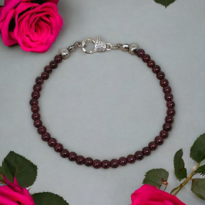 Subtelna bransoletka z granatów "Czerwone Wino"