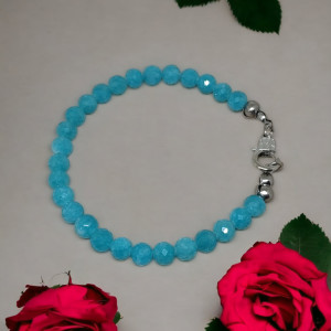 Bransoletka ze szlifowanych Amazonitów wysokiej jakości