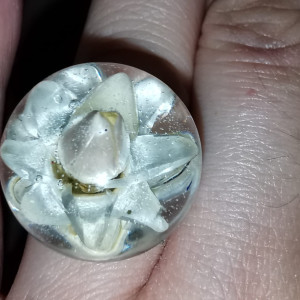 Pierścionek z żywicy regulowany pierścionek z kwiatem