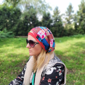 Czapka smerfetka boho duża