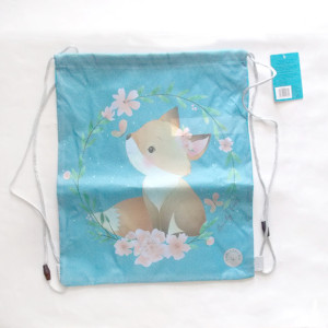 nowy worek szkolny, turkusowy worek na buty, lisek worek do szkoły, szkolny worek dla dziewczynki, worek do szkoły dla dziecka, dziecięcy workoplecak, worek z liskiem, plecaczki dla dzieci