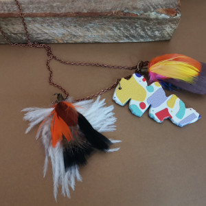 Naszyjnik pióra boho