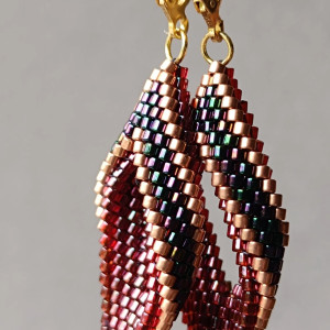 Kolczyki Łezki - Rose Secrets - Burgundowe