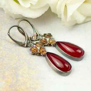 Srebrne kolczyki z kwiatami Carmen a852