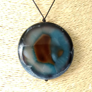 Wisior - wisiorek - naszyjnik - duży agat - 5 cm - powodzenie, równowaga, szczęście