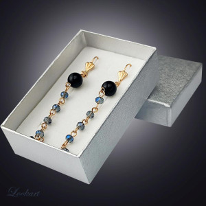 Kolczyki czerń z niebieską nutką