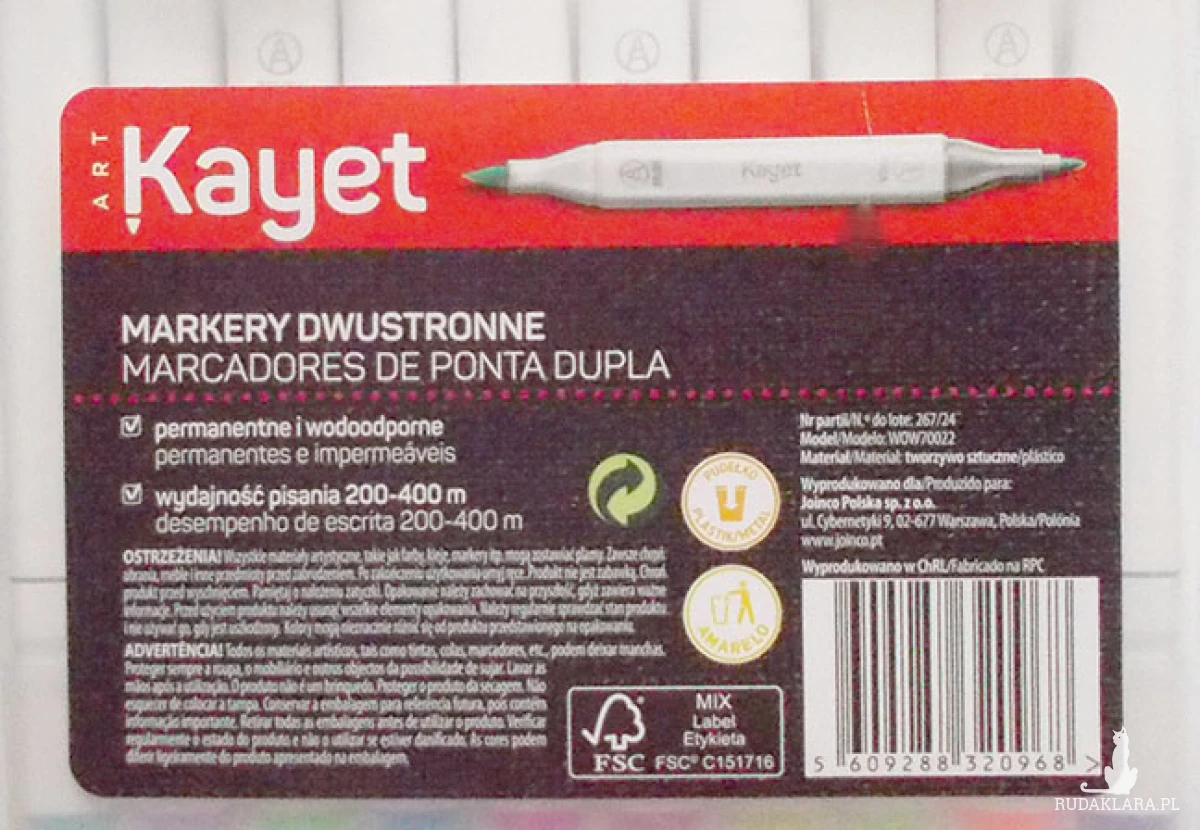 permanentne markery artystyczne 60 kolorów, wodoodporne markery dwustronne 60 sztuk, dwustronne markery kayet, pudełko  dwustronnych markerów 60