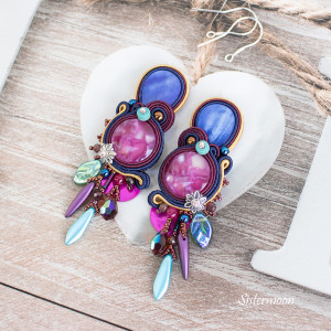 Kolorowe kolczyki sutasz Boho Garden