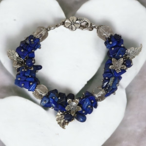 Bransoletka z Lapis Lazuli i kryształów górskich Crystal Rock