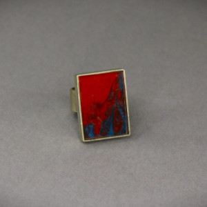 "Ogień i woda" pierścień z nowego srebra.