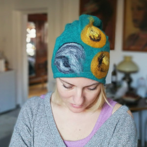 Czapka wełniana turkus
