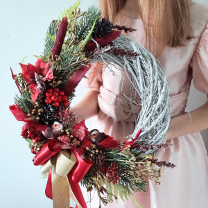 Wianek zimowy ptaszki