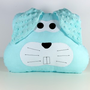 Poduszka miętowy królik uszy minky