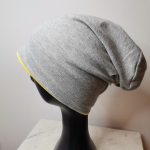 czapka szaro zolta