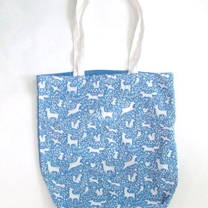 nowa torba z nadrukiem, duża torba na zakupy, ładna shopperka, niebieska torba na ramię, płócienna torba A4,  bawełniana torba A3, shopperka, szoperka