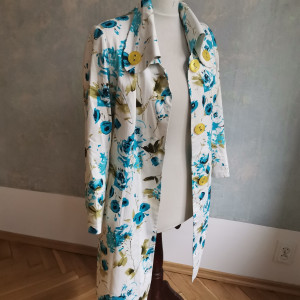 płaszcz damski kolorowy asymetryczny