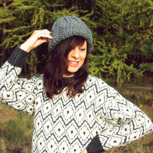 Szara czapka z peruwiańskiej wełny alpaka