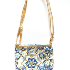 nowa torebka, boho torebka, mała torebka, złoto granatowa torebka, niebiesko złota torebka, elegancka torebeczka, torebka na imprezę, torebka wieczorowa