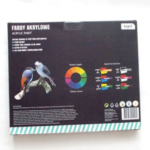 nowe farby akrylowe, akryle 24 sztuki, zestaw akryli, akryle farby komplet, zestaw farb akryle 24