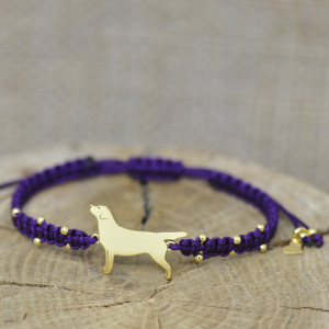 Labrador retriever - bransoletka z psem - srebro pozłacane 925