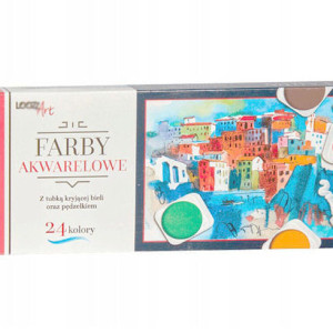 nowe farby akwarelowe, akwarelki 24 sztuki, akwarele 24, komplet akwareli, akwarele farbki