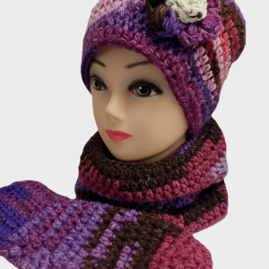 Komplet czapka + komin + rękawiczki handmade