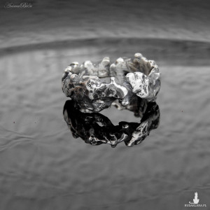 Obrączka srebrna fakturowana rozmiar 18,5 - 19