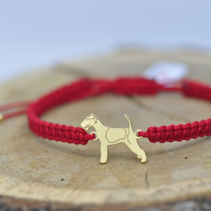 Foksterrier - bransoletka z psem, srebro 925 pozłacane