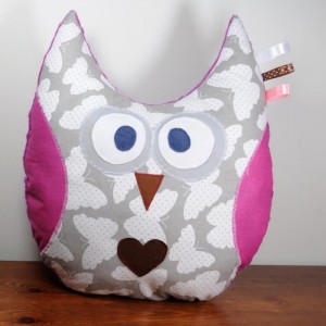 Poduszka różowa sowa