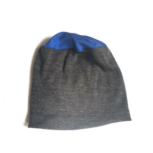 Czapka unisex szaro niebieska