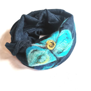 komin  welniany filcowany wełna merino