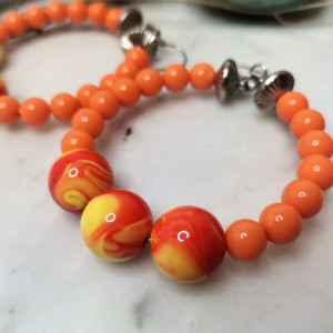 Kolczyki pomarańczowo koła