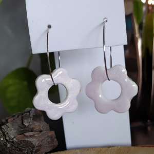 Kolczyki  kwiat z masy fimo