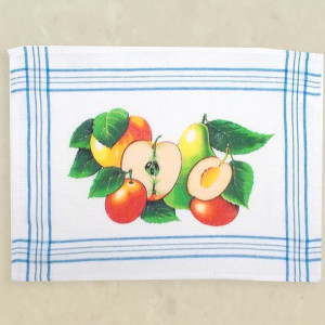 nowa serwetka z bawełny, owoce makatka, serwetka z owocami, bawełniana serwetka z nadrukiem, owoce serwetka z materiału