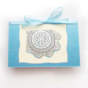 turkusowa kartka bez życzeń, boho kartki na Boże Narodzenie, świąteczne kartki bez tekstu, kartki na Nowy Rok