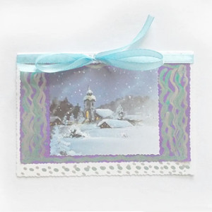 świąteczna kartka z pejzażem, zimowa kartka na Nowy Rok, zima kartki na Boże Narodzenie, zimowe kartki noworoczne, świąteczne kartki bez życzeń, kartki z zimą