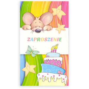 bajkowe zaproszenia dla dzieci, myszka zaproszenia na urodziny, zaproszenia dla dziecka, dziewczynka zaproszenia, dziecko zaproszenia, urodzinowe zaproszenia