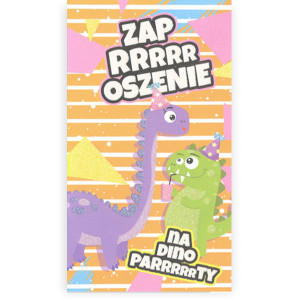 bajkowe zaproszenia, dinozaury zaproszenia, zaproszenia z dinozaurami, śmieszne zaproszenia, zaproszenia dla dzieci, zaproszenia na urodziny