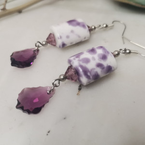 Kolczyki eleganckie fiolety