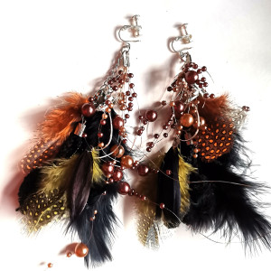 Klipsy pióra acaetno boho