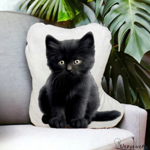 Poduszka kotek poduszka z kotkiem przytulanka kot maskotka czarny kot