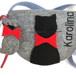 Malutka torebka z imieniem, opaska z kotkiem