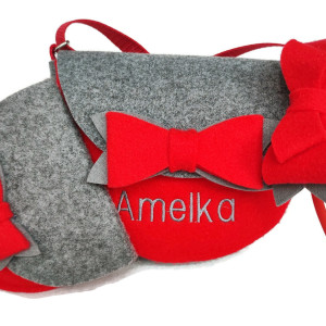 Malutka torebka z imieniem, opaska z kokardką