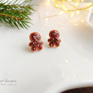 Kolczyki pierniczkowe ludziki w czekoladzie