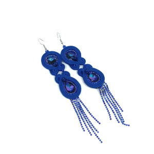 Kobaltowe kolczyki sutasz - kolekcja Glamour