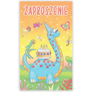 bajkowe zaproszenia dla dzieci, dinozaury zaproszenia, zaproszenia na urodziny, śmieszne zaproszenia na imprezę, urodzinowe zaproszenia