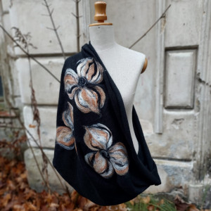 komin  welniany filcowany wełna merino